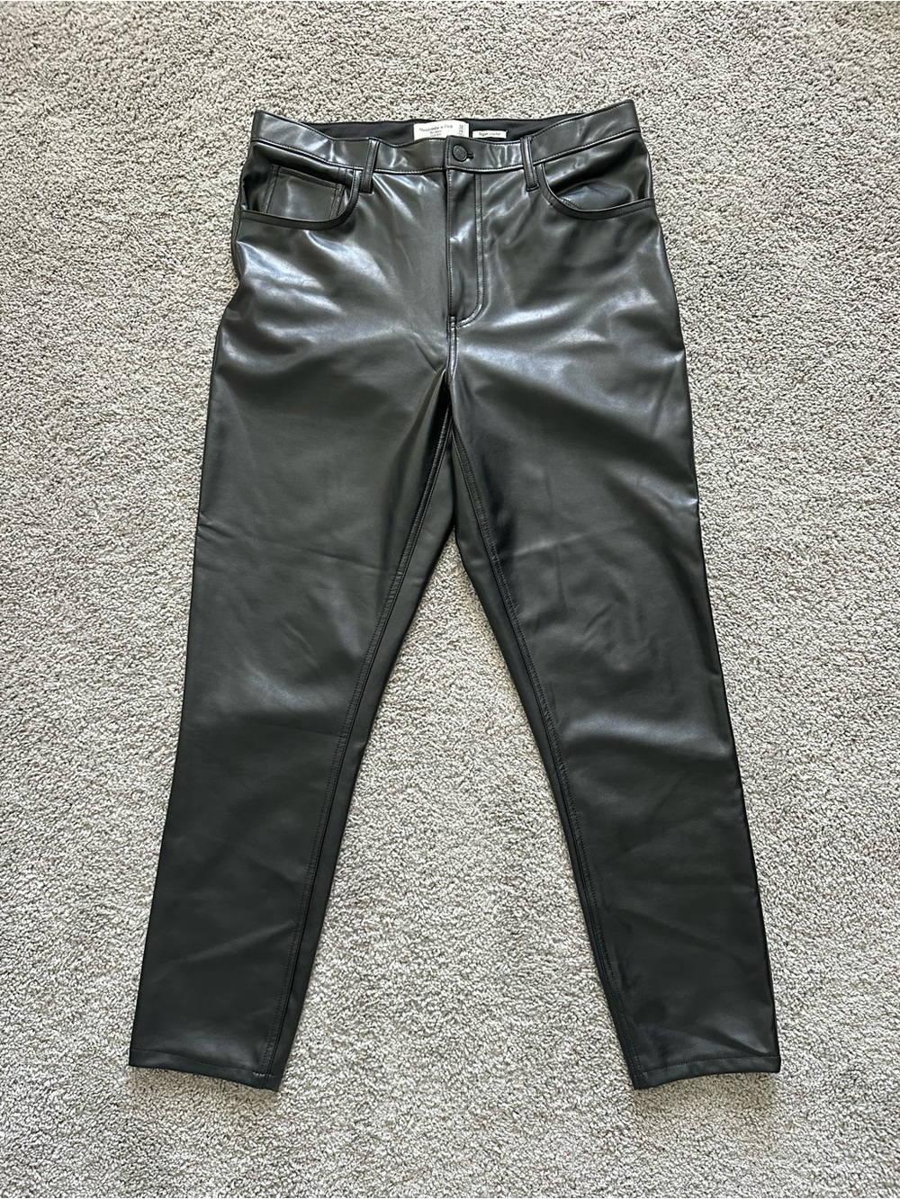 Abercrombie & Fitch Black Vegan Leather Skinny Jeans